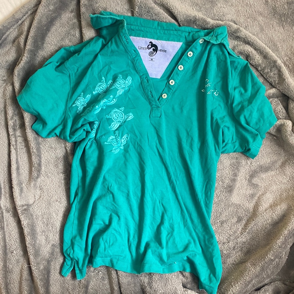 Linea Donatella Turquoise Short Sleeve Tee
